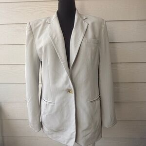 LAUREN‎ Ralph Lauren | Silk Blend Blazer Jacket | Size 12 | Light Blue